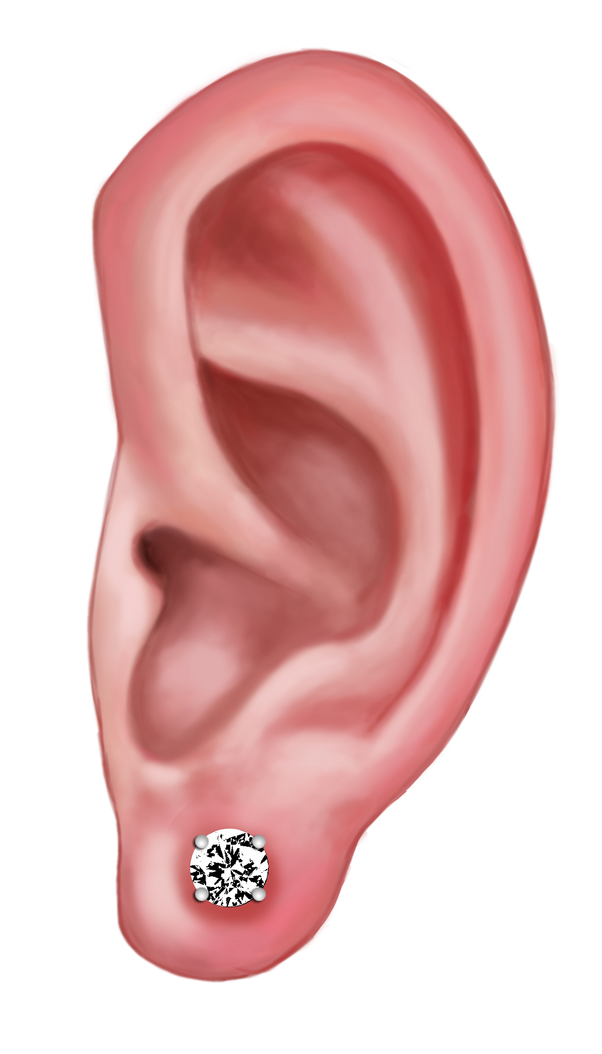 Left clearance ear stud